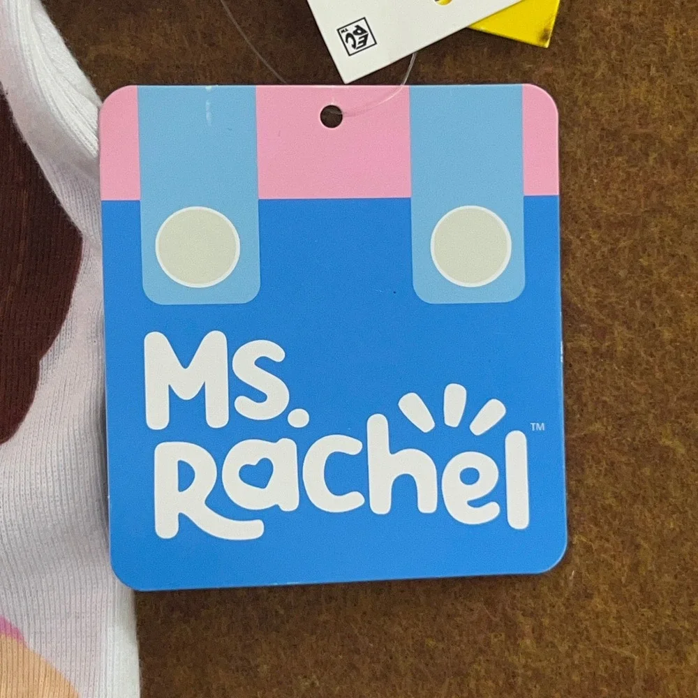 Ms. Rachel Baby Girl 18M Pink White Multi Graphic Tee Bodysuit Leggings 3pc Set